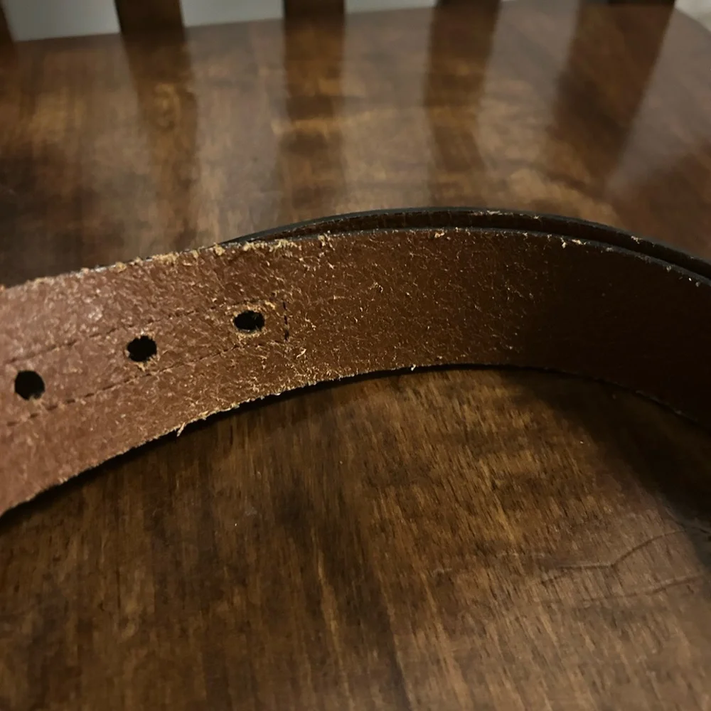 Fossil Brown Genuine Stitched Leather Belt Sz‎ 40